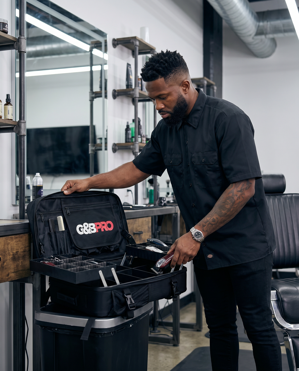 Full Size Mobile Workstation Backpack with Extending Tray System – OG Black