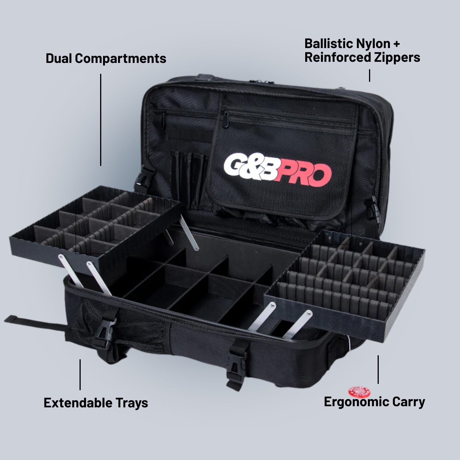 Full Size Mobile Workstation Backpack with Extending Tray System – OG Black