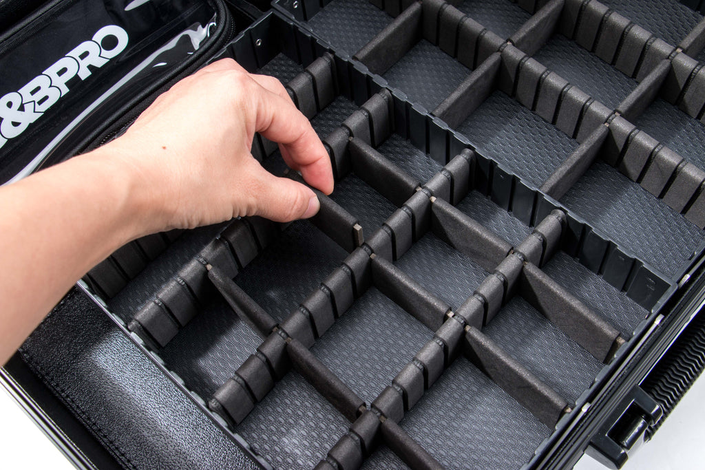 Roller Elite Mobile Workstation with LED Mirror & Extending Tray System – OG Black