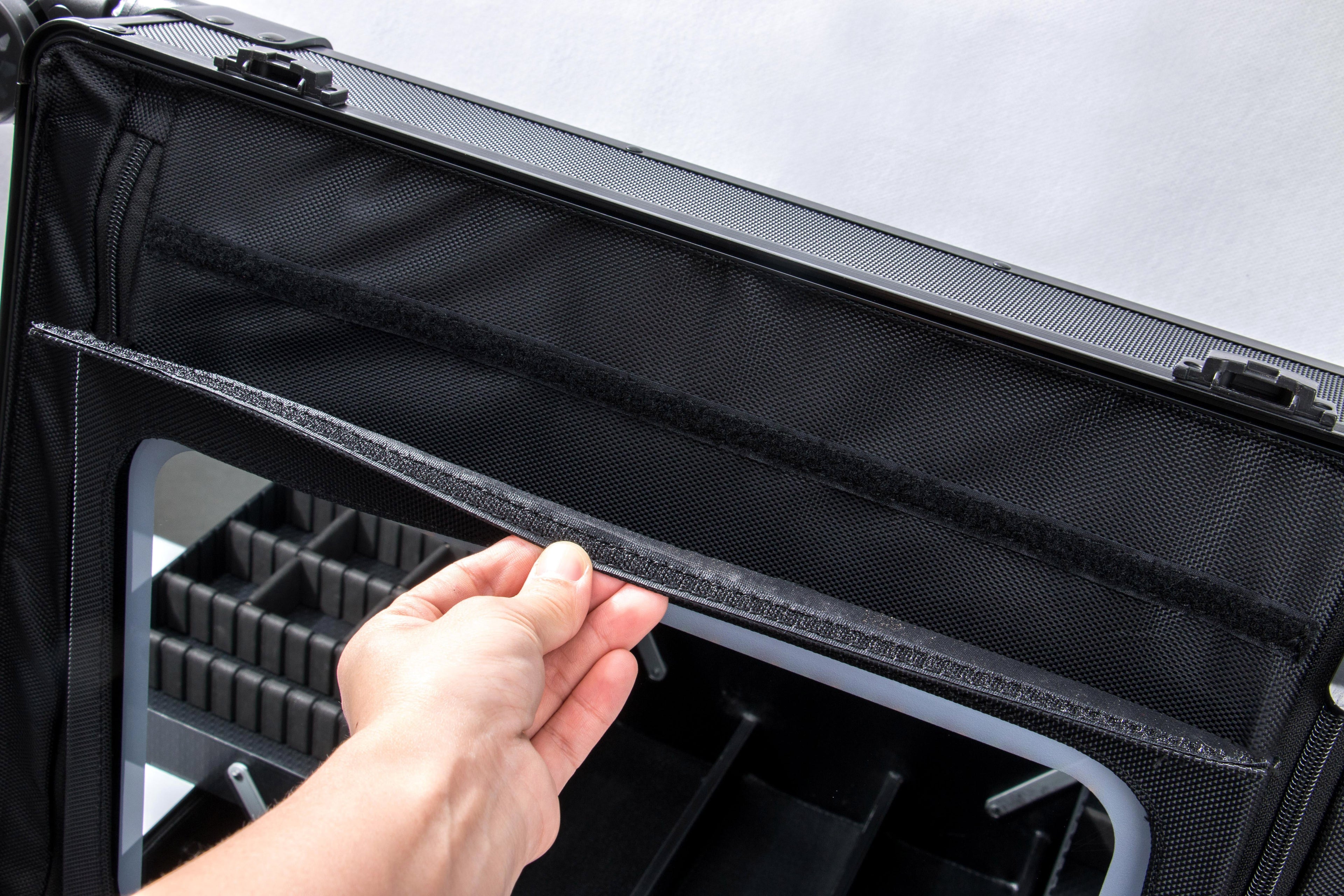Roller Elite Mobile Workstation with LED Mirror & Extending Tray System – OG Black