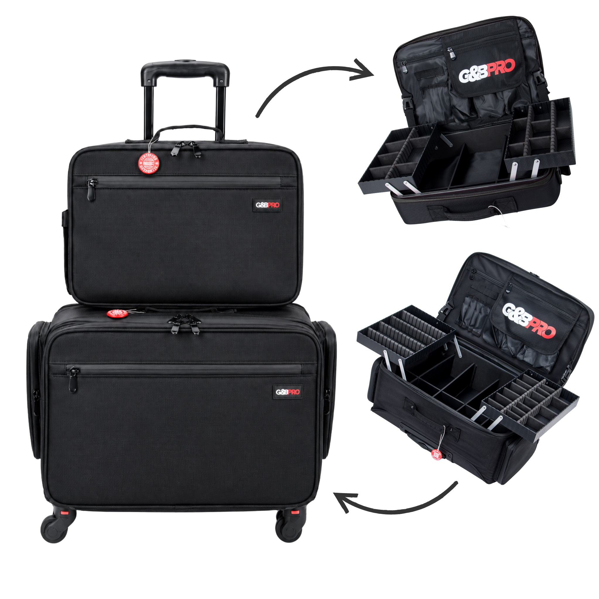 Rover Roller Duo Mobile Workstation with Extending Tray System – OG Black