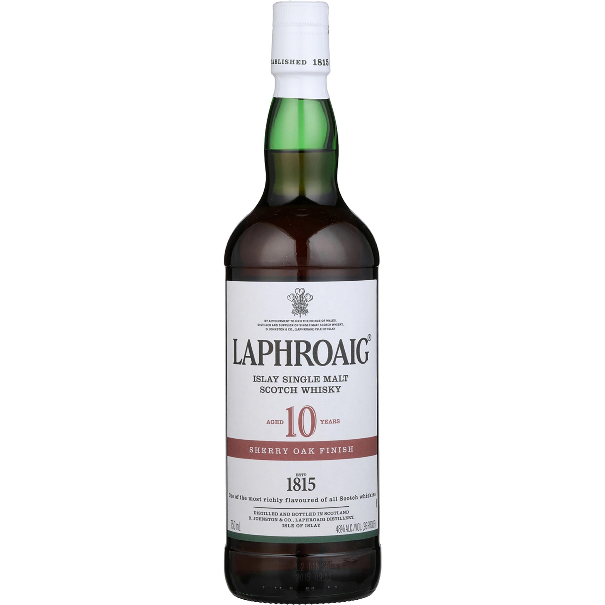 Laphroaig Single Malt Scotch Sherry Oak Finished 10 Year Whiskey