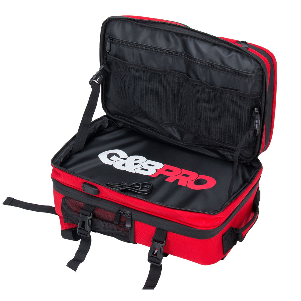 Mid Size Mobile Workstation Backpack with Extending Tray System – Fire Red