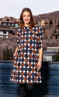 Audrey Retro Dress Chocolate and Black Dots
